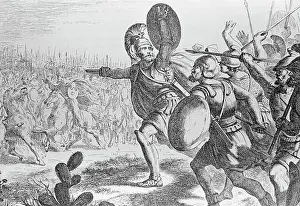 Mountain Pass Prints: Illustration Showing the Battle of Thermopylae