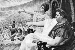 Down Prints: Illustration Showing the Emperor Nero Giving the Thumbs Down Signal