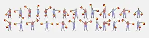 Indicating Prints: Illustration showing semaphore signalling using flags