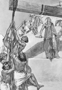 Hard Prints: Illustration of Slaves Building Pyramids