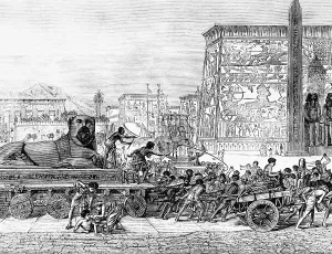 Hard Prints: Illustration of Slaves During Pyramid Construction