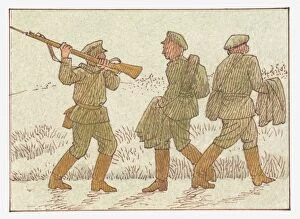 Images Dated 29th June 2011: Illustration of soldiers deserting the frontline during World War I