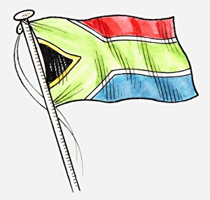 Images Dated 26th April 2010: Illustration of South African flag