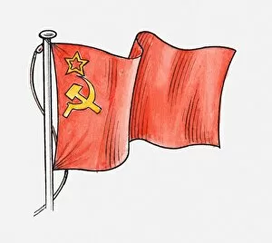 Images Dated 29th April 2010: Illustration of Soviet flag