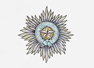 Traditionally Russian Prints: Illustration of a Soviet medal