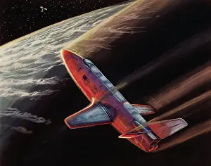 Illustration of Spacecraft over Earth