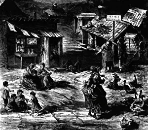 Goose Prints: Illustration of Squatters near Central Park, 1884 by D.E. Wyand