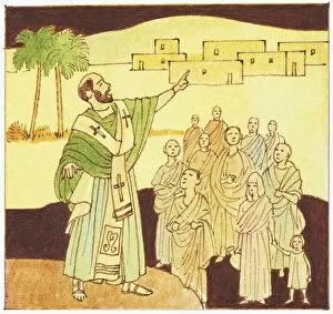Images Dated 4th July 2011: Illustration of St Augustine spreads the word of Jesus Christ and Christianity to the people