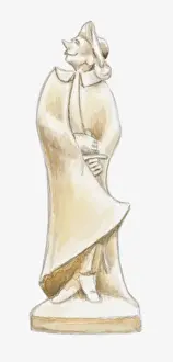 Illustration of statue of Cyrano de Bergerac, Bergerac, Dordogne, France