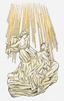 Illustration of statue of the Ecstasy of St Theresa, Church of Santa Maria Della Vittoria