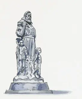 St Nicholas Prints: Illustration of statue St Nicholas in Demre, Turkey