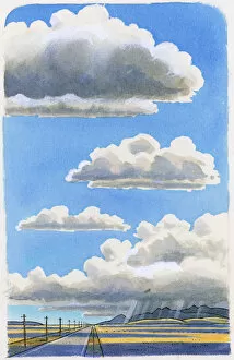 Images Dated 29th October 2008: Illustration of storm clouds building up in mid-afternoon from cumulus clouds coming together