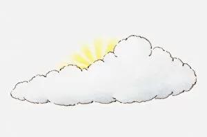 Images Dated 4th January 2011: Illustration of sun disappearing behind a cloud