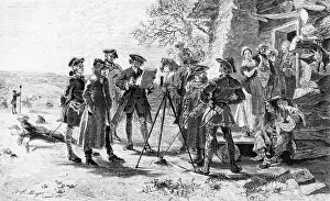 Illustration of Surveyors Planning the City of Baltimore by Frank Blackwell Mayer