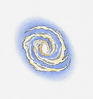 Illustration of swirling galaxies in space