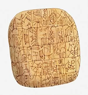 Illustration of a tablet from Ur, Mesopotamia