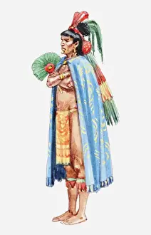 Cape Prints: Illustration of Tecuhtli, a high ranking Aztec nobleman