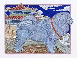 Illustration of Temple Dog, representing Chinese Year Of The Dog