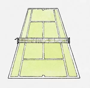 Images Dated 28th April 2010: Illustration of tennis court