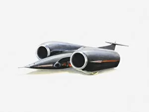 Images Dated 10th May 2011: Illustration of Thrust SSC (Super Sonic Car), broke land speed record 1997
