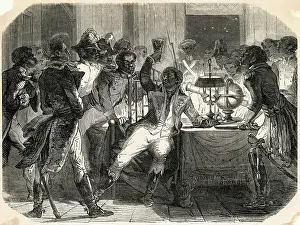 Haiti Prints: Illustration of Toussaint L'Ouverture Meeting with His Men
