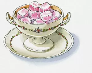 Images Dated 9th February 2009: Illustration of Turkish Delight in elegant bowl