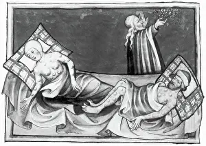 Illustration of Victims of Bubonic Plague from the Toggenberg Bible