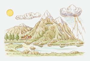 Images Dated 11th March 2010: Illustration of water cycle