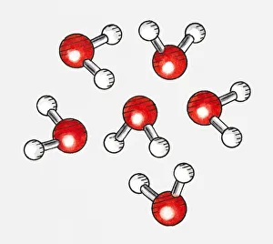 Images Dated 26th April 2010: Illustration of water molcules