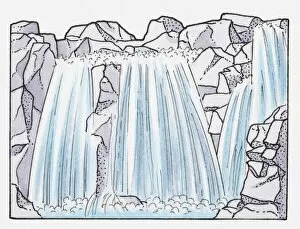 Images Dated 11th June 2010: Illustration of a waterfall