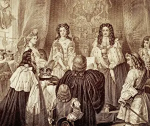 Illustration of William III Receiving His Crown