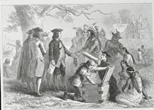 Illustration of William Penn and Native Americans Making Treaty