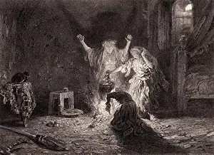 Witch Prints: Illustration of Witches Brewing Potion