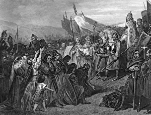 French Text Prints: Illustration of Witkind's Submission to King Charlemagne