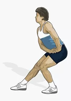Illustration of woman stretching hamstring
