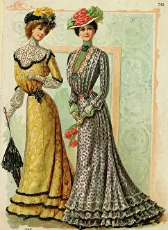 Color Print Prints: Illustration of Women's Fashions