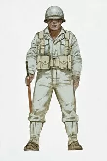 Illustration of World War Two American soldier