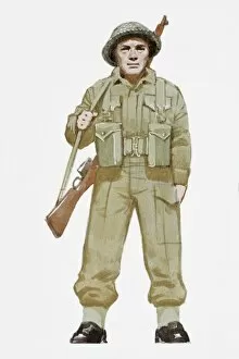 Illustration of World War Two British soldier