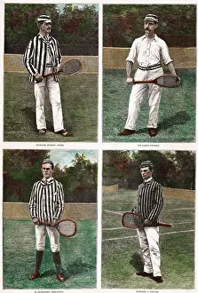 Moments of Glory: Illustrations Depicting Early Tennis Players with Their Racquets