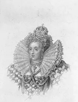 A Glimpse into the Lives of Monarchs: Illustrative Portrait of Queen Elizabeth I in Royal Dress