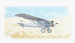 20th Century Style Collection: Illustraton of Spirit of St Louis monoplane flown by Charles Lindbergh