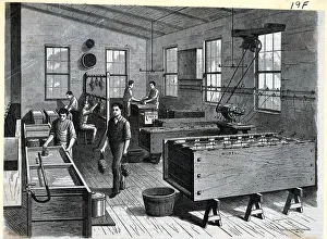 Laborer Prints: Illus;Workers In Electro-Plating Factory