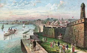 Image Type prints & engravings architecture forts steamboats boats parasols people