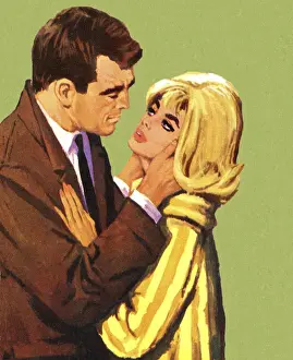 Imagine of a man embracing a blonde woman