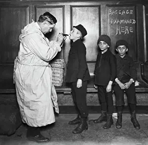 Immigrant Prints: Immigrant Children Being Examined