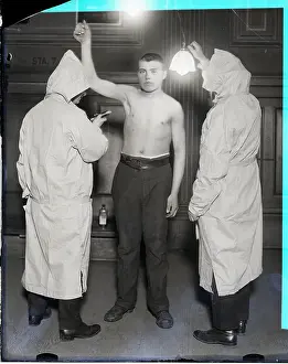 Public Health Prints: Immigrant Being Examined by Health Workers