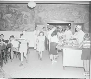 Immigrants at Ellis Island During Mealtime