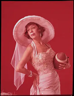 Imogene Coca Posing with Football