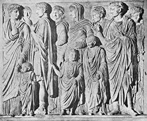 Wreath Prints: Detail of Imperial Procession Portion of Frieze from Ara Pacis Augustae in Rome