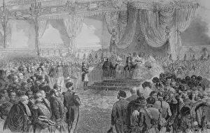 Ceremonial Prints: Inauguration ceremony for the opening of the Industrial Exhibition in Paris between 1844 to 1849